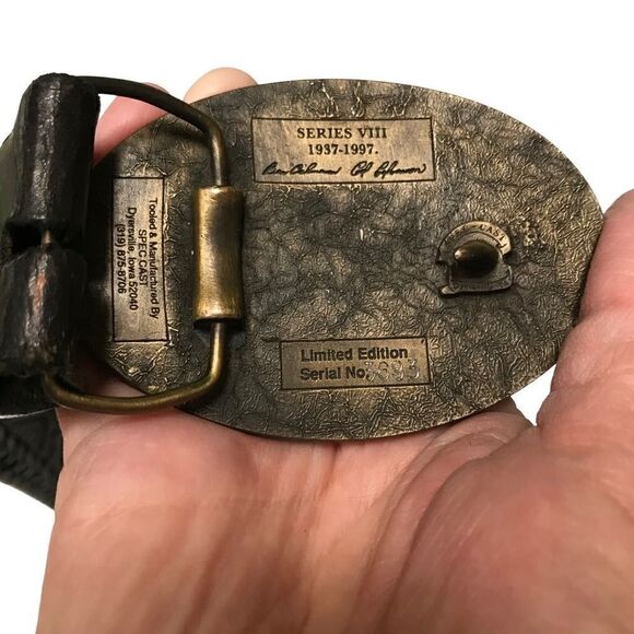 Vintage Tractor Implement Supply 60 year Limited Ed. brass buckle & leather belt - Picture 5 of 10